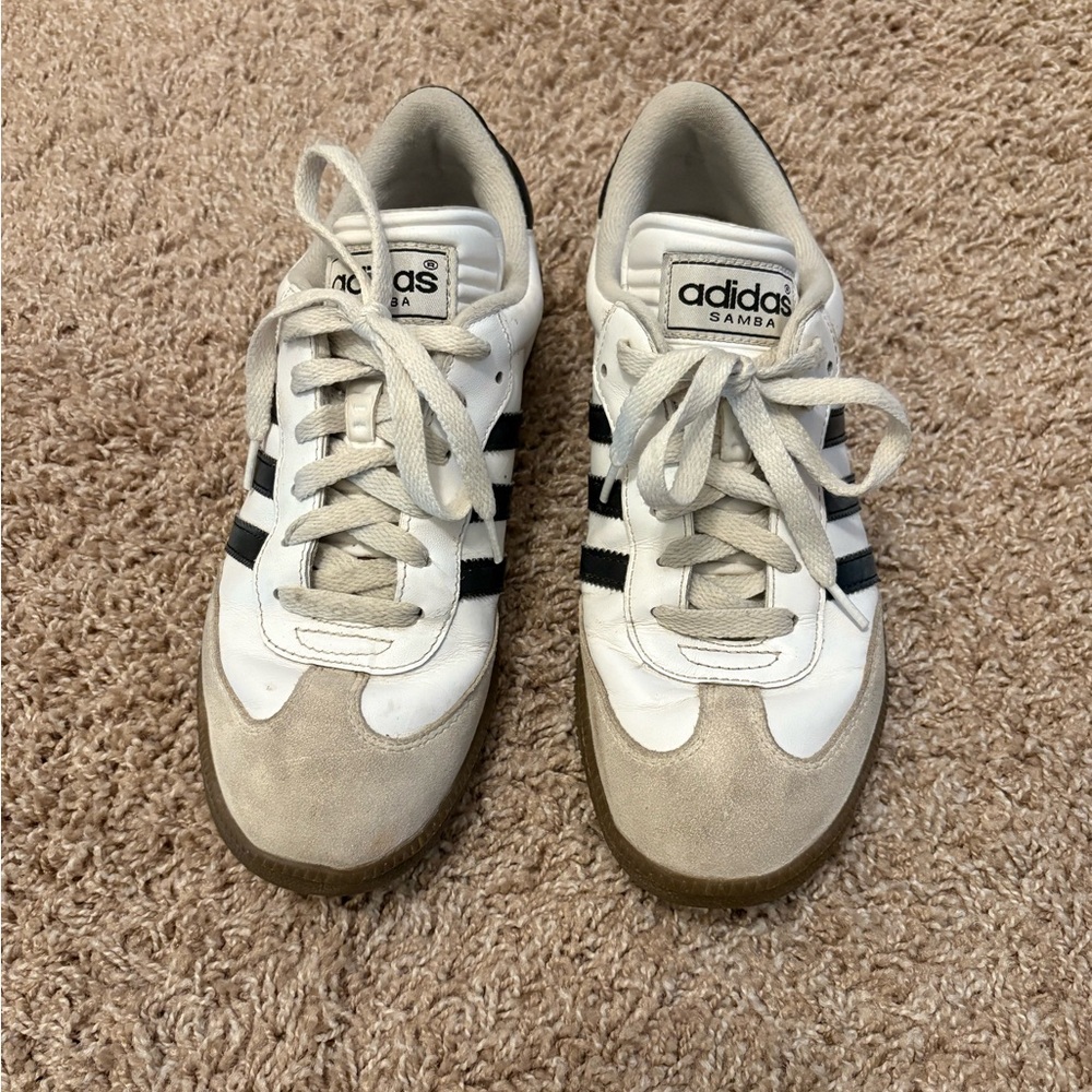 Adidas Samba White and Black Shoes